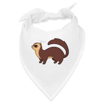 Frettchen - Bandana - Weiß - Vorne