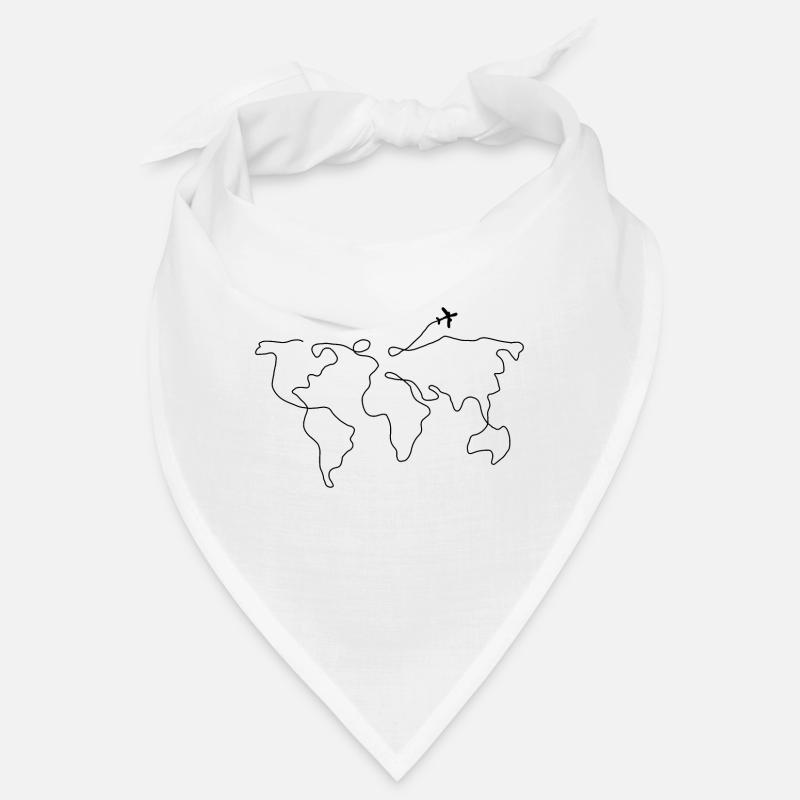 World Map - Bandana - white