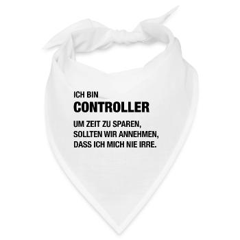 Ich bin Controller, ich irre mich nie! - Bandana - Weiß - Vorne