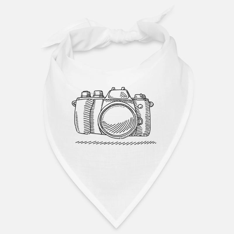Camera Camera Black and White Drawing Bandana