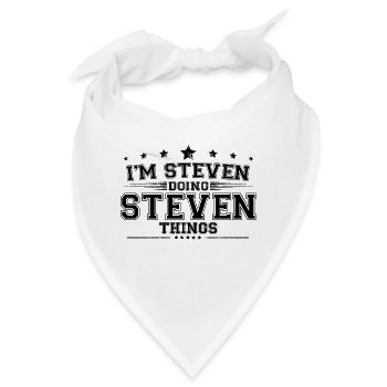 Ich bin Steven, der Steven Dinge macht - Bandana - Weiß - Vorne