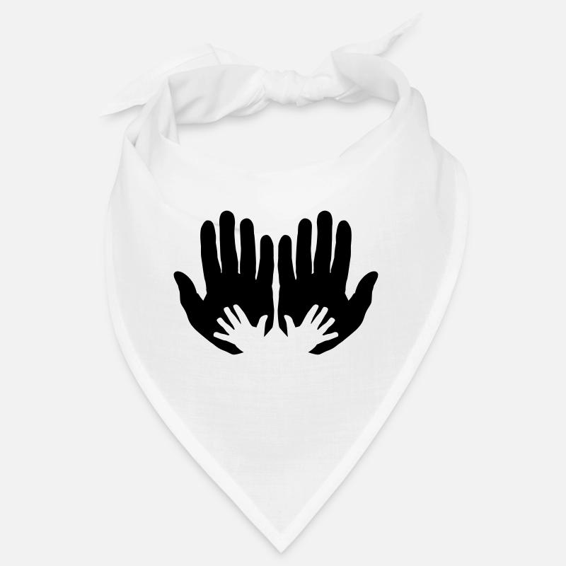 Open parents hands with children's hands Bandana