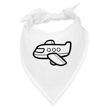 Flugzeug / Jumbo Jet - Bandana - Weiß - Vorne