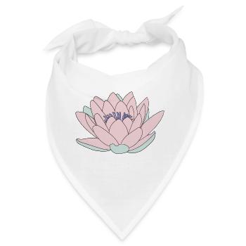 Seerose rosa - Bandana - Weiß - Vorne