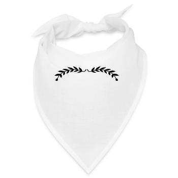 Lorbeerblätter 2 Zweige - Bandana - Weiß - Vorne