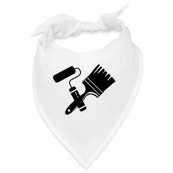 Tool Painter Walze und Pinsel Logo - Bandana - Weiß - Vorne