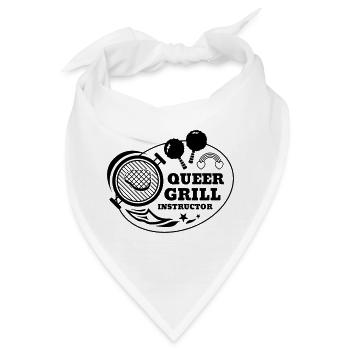 Queer Grill Instructor BBQ Geschenkidee - Bandana - Weiß - Vorne