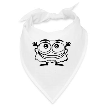 Süßes kleines haariges Monster - Bandana - Weiß - Vorne