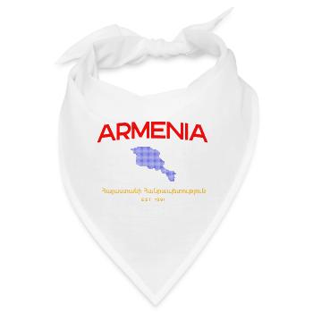 Armenia Map Script Emblem - Bandana - Weiß - Vorne