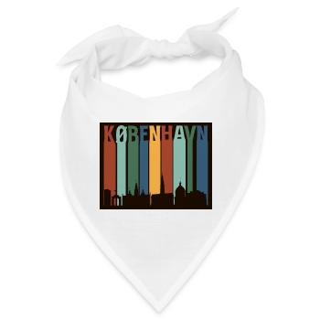 Kopenhagen Farbblock Skyline - Bandana - Weiß - Vorne