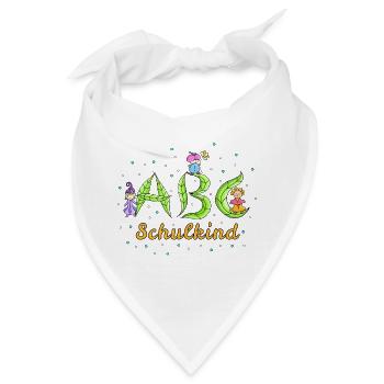 ABC Buchstaben Schulkind - Bandana - Weiß - Vorne
