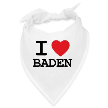 I Love Baden - Ich liebe Baden - Bandana - Weiß - Vorne