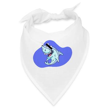 Cartoon Hai - Bandana - Weiß - Vorne