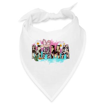 Frohe Ostern Osterhase Osterei Osterfeier Oster - Bandana - Weiß - Vorne
