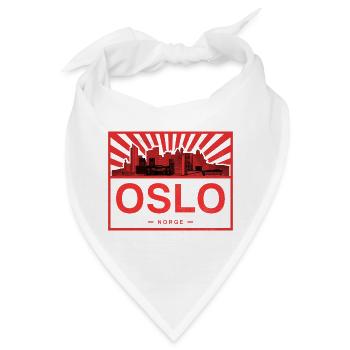 Oslo Skyline Rot Schwarz - Bandana - Weiß - Vorne