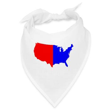 USA Rot Blaue Karte Silhouette - Bandana - Weiß - Vorne
