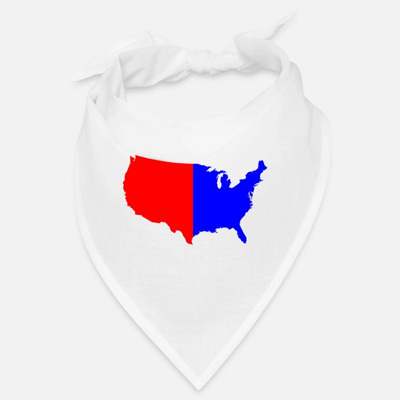 USA Red Blue Map Silhouette Bandana