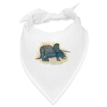 Gehörnte Dinosaurier - Bandana - Weiß - Vorne