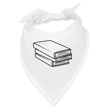 Gestapelte Bücher Comic Design - Bandana - Weiß - Vorne