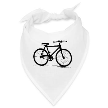 Fahrrad Gekritzel Fahrräder Radfahren Silhouette 5 - Bandana - Weiß - Vorne