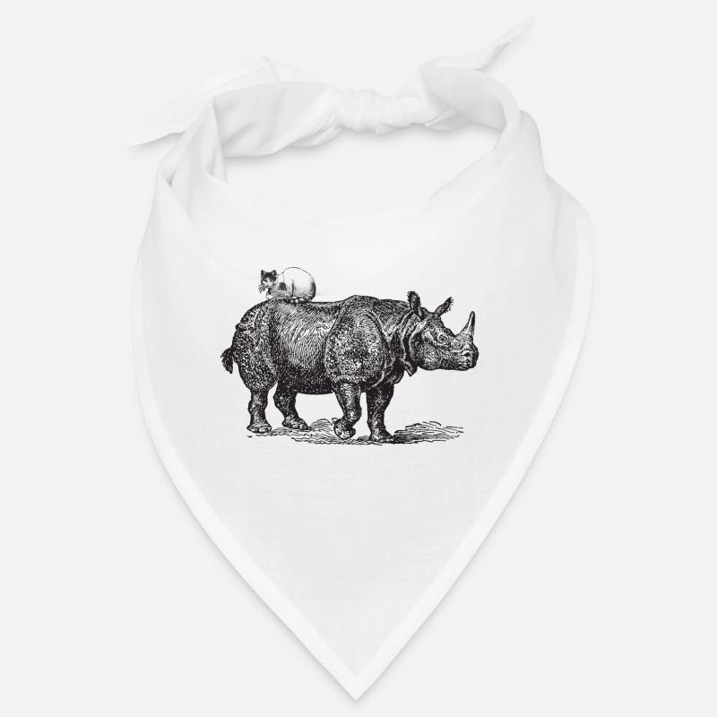 Vintage Katze auf Nashorn Bandana
