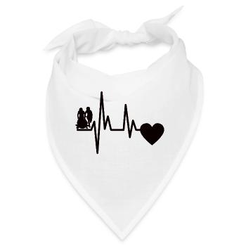 Rennbob Herzschlag Bob Puls Rodeln EKG Wintersport - Bandana - Weiß - Vorne