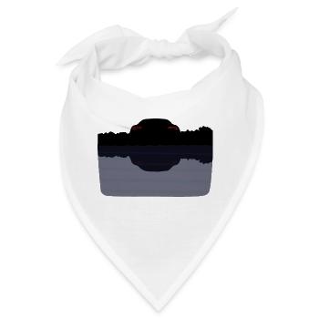 Auto am See - Bandana - Weiß - Vorne