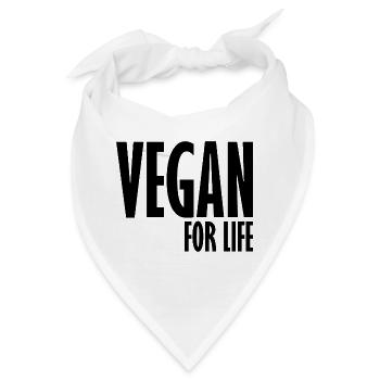 Vegan For Life - Bandana - Weiß - Vorne