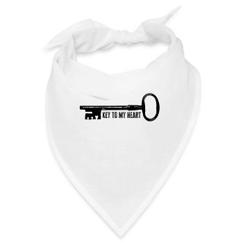 key to my heart - Bandana - Weiß - Vorne