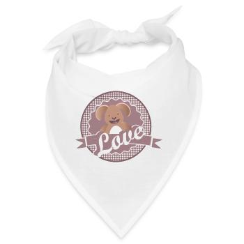 Etikett in Altrosa mit niedlichen Hase und Liebe - Bandana - Weiß - Vorne