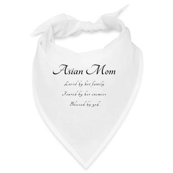 Asiatische Mama Spruch - Bandana - Weiß - Vorne