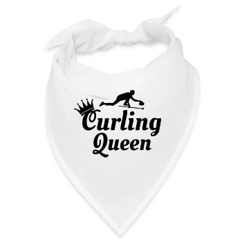 Curling Kehren Winter Eissport Curler Lustig - Bandana - Weiß - Vorne