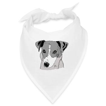 Jack Russel Terrier - Bandana - Weiß - Vorne