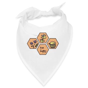 Wabe. Biene - Bandana - Weiß - Vorne
