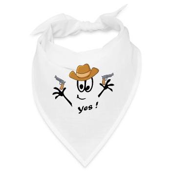 Cowboy, Karneval, Comic - Bandana - Weiß - Vorne