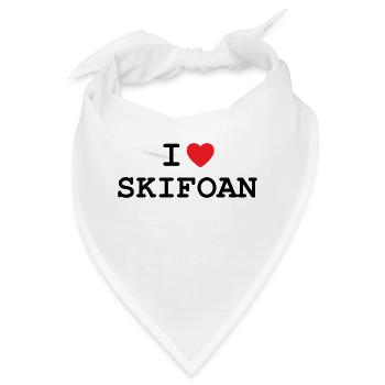 Ich liebe Skifahren / Skifoan - Bandana - Weiß - Vorne