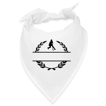 Hockeydame im Lorbeerkranzmonogramm - Bandana - Weiß - Vorne