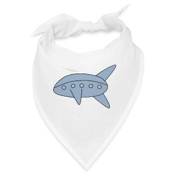 Blaues Luftschiff - Bandana - Weiß - Vorne