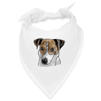 Jack Russel Terrier - Bandana - Weiß - Vorne