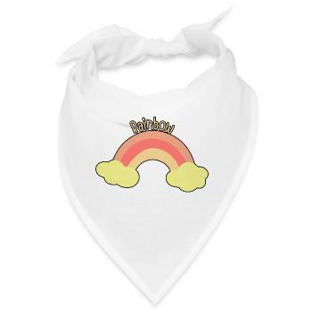 Pastellfarbener Regenbogen mit Wolken - Bandana - Weiß - Vorne