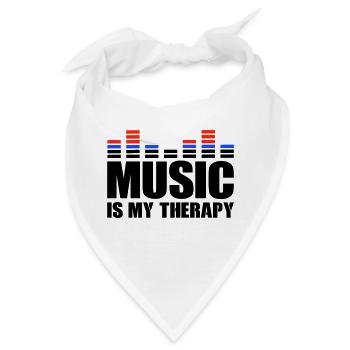 music is my therapy - Bandana - Weiß - Vorne