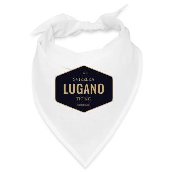 Lugano Ticino Svizzera Vintage Badge Design - Bandana - Weiß - Vorne