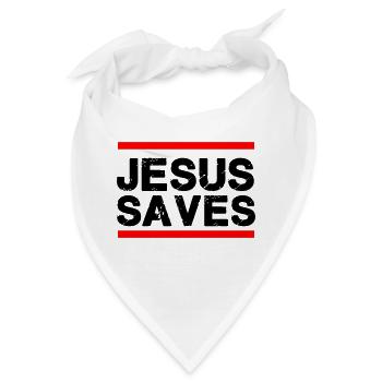 jesus saves - Bandana - Weiß - Vorne