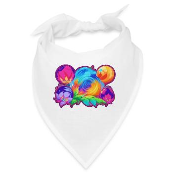 Hypnotische Farben - Bandana - Weiß - Vorne