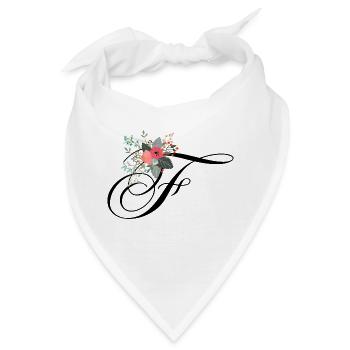 Buchstabe f Blumen - Bandana - Weiß - Vorne