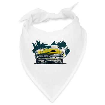 Retro-Auto - Bandana - Weiß - Vorne
