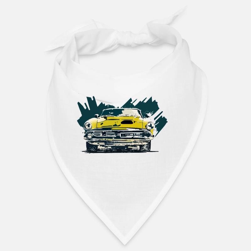 Retro-Auto - Bandana - Weiß