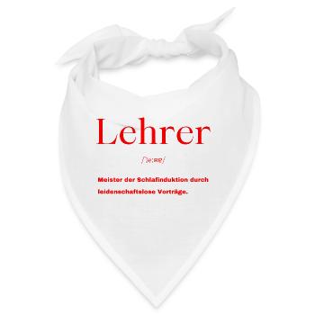 Lehrer Definition - Bandana - Weiß - Vorne
