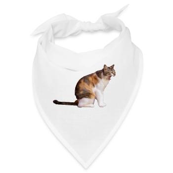 katze katze haustier kätzchen aufkleber - Bandana - Weiß - Vorne