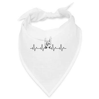 Heavy Metal EKG Metall Fork - Bandana - Weiß - Vorne